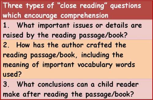 questions to ask when reading closely
